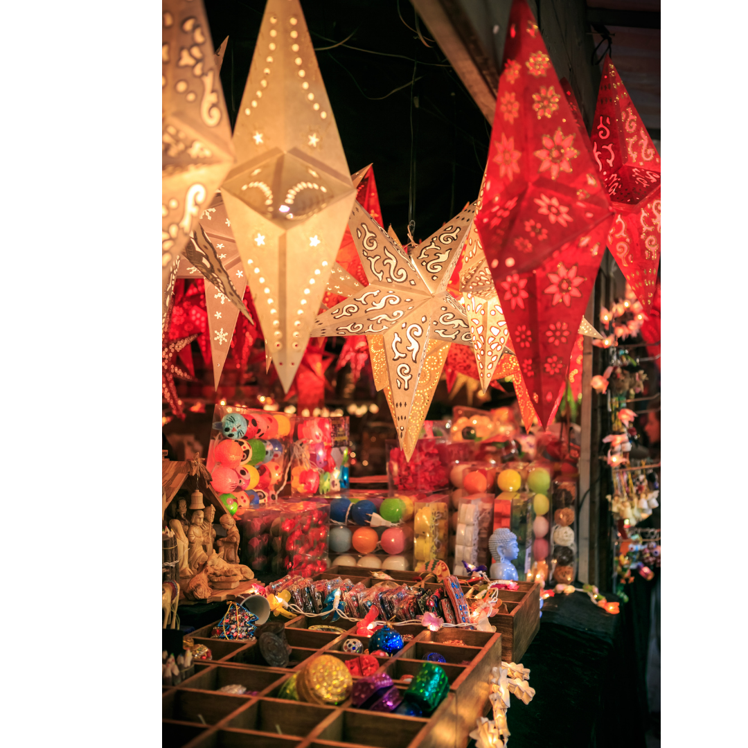 Sterne auf dem Weihnachtsmarkt